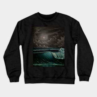 Teal and Purple Seascape Crewneck Sweatshirt